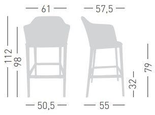 GABER Табурет высокий тканевый с подлокотниками Manaa sun-id-1452556 - Вид №6