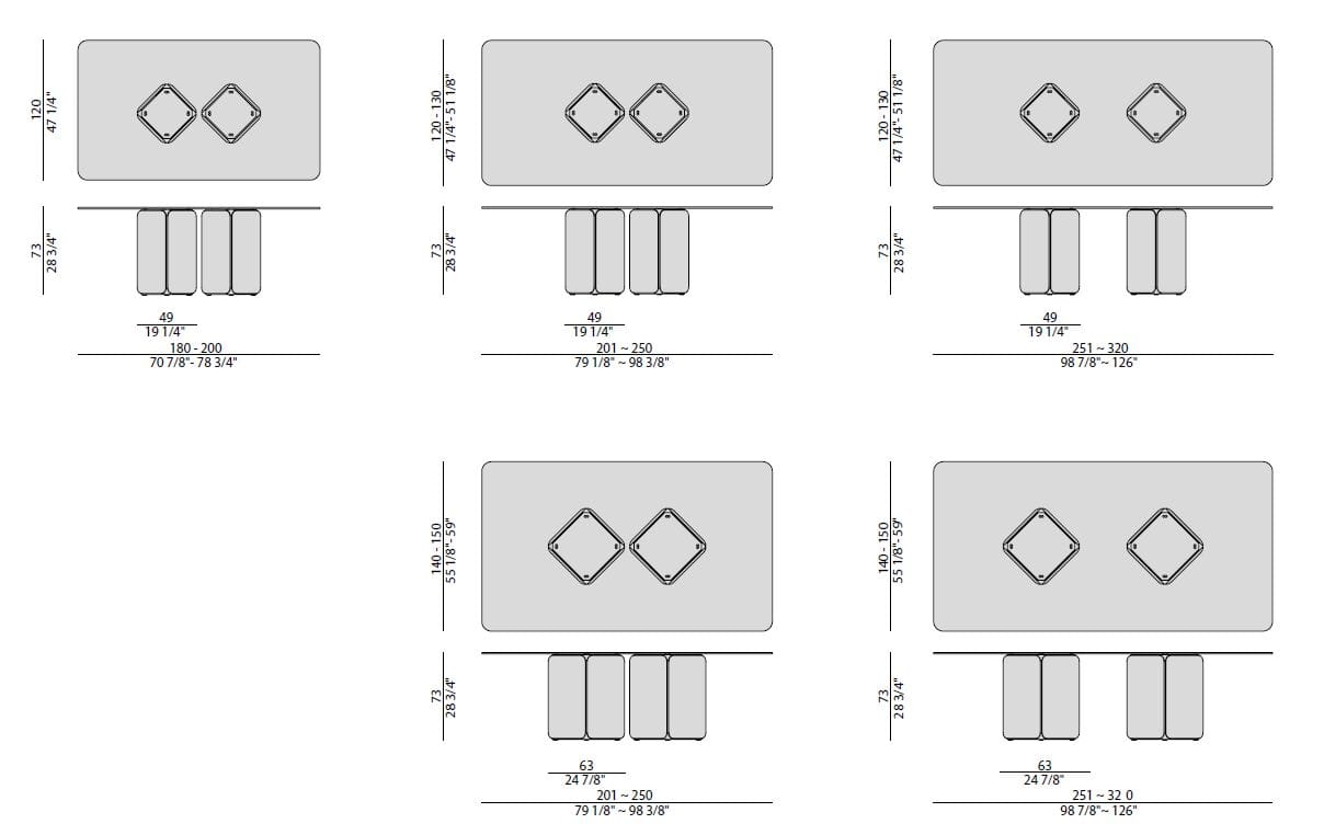 Прямоугольный обеденный стол из грецкого ореха Porada двадцать четыре ARCH-00067560 - Вид №3