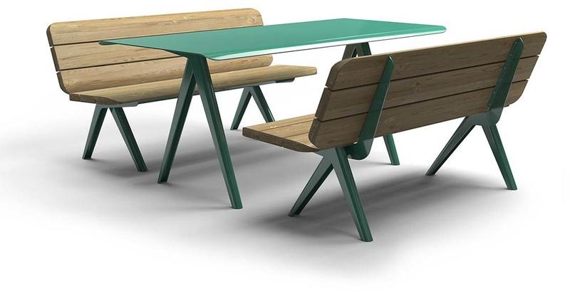 VESTRE Скамья из стали и дерева со спинкой Nunu sun-id-1460879 - Вид №1