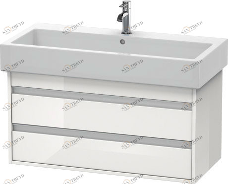 KT663802222 Ketho Тумбочка подвесная Белый глянцевый декор Duravit