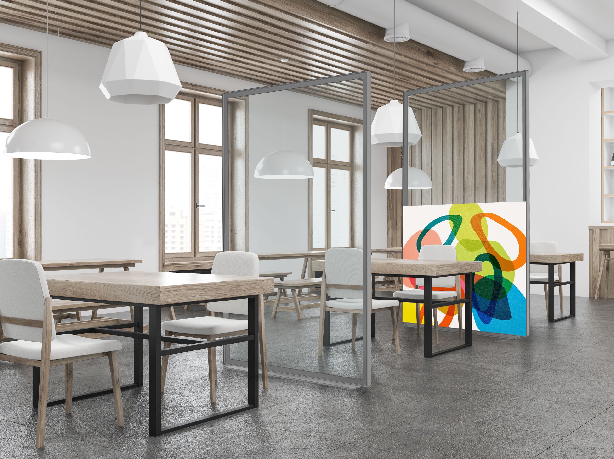 Звукопоглощающие перегородки из алюминия и ткани ABS Group SILENT & SAFE ARCH-00026079