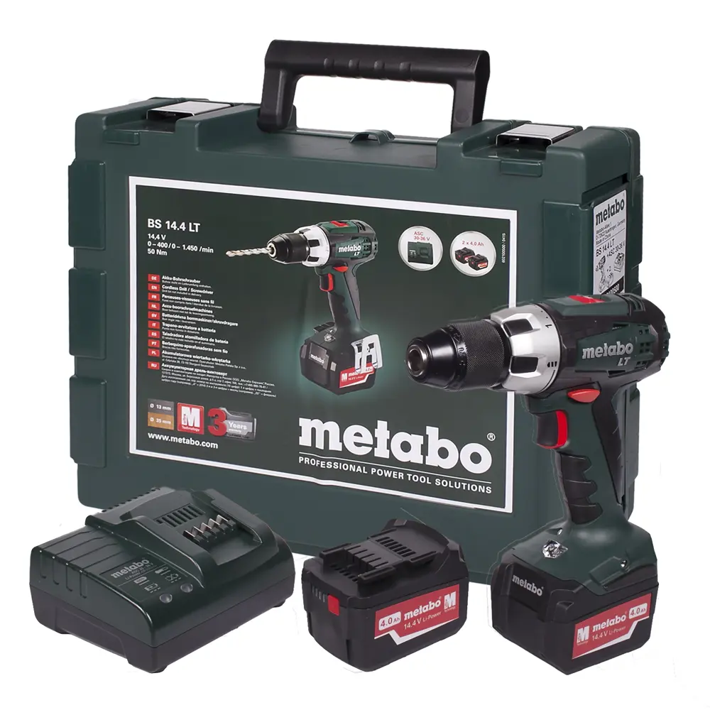 Шуруповерт Metabo BS 14.4 LT, Li-ion 14,4 В, 4 Ач 18119392 STLM-2170877  - Вид №3