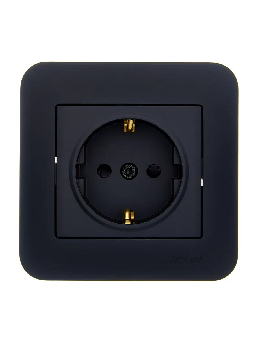 ASTI Розетка с защитой от детей ПБТ чёрный бархат LEZARD 7081-4242-124B