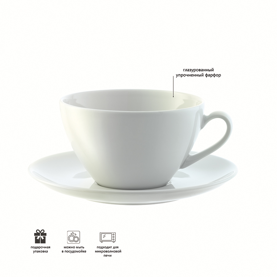 P019-13-997 Набор из 4 округлых чашек с блюдцем dine 350 мл LSA International  - Вид №5