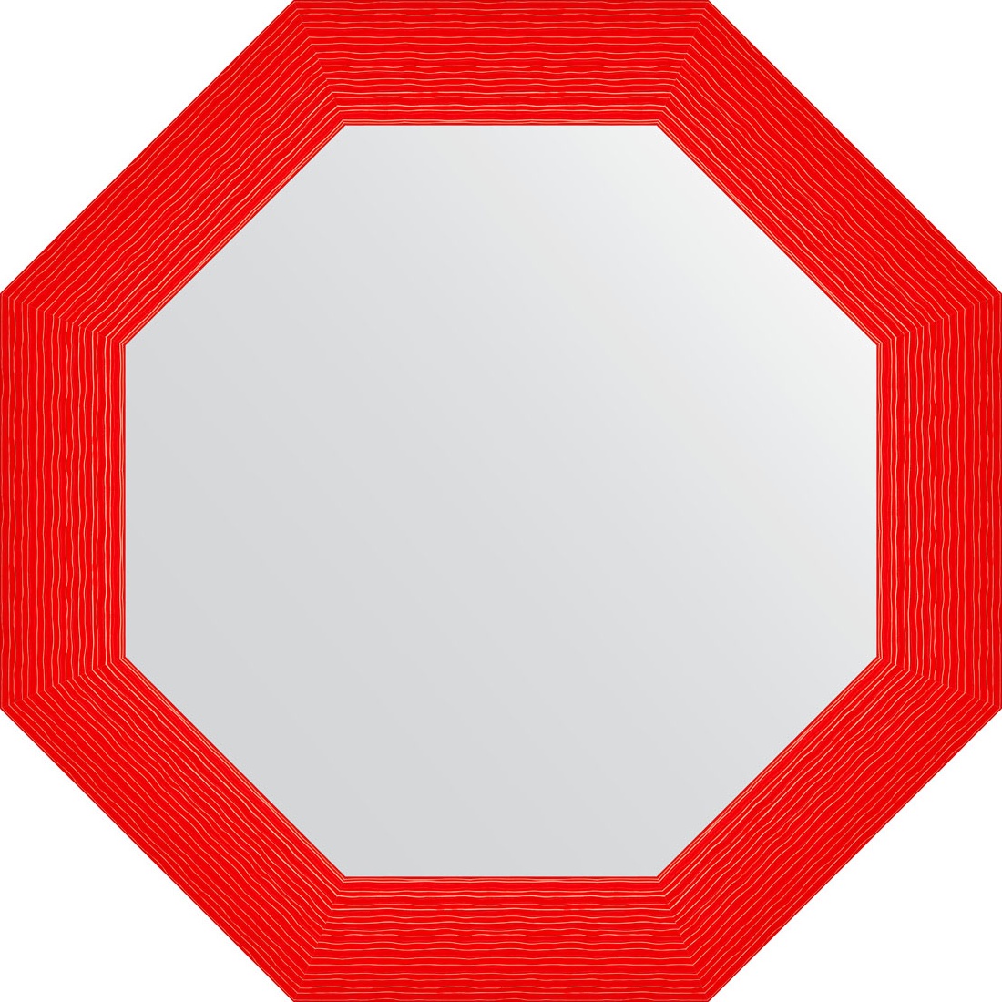BY 7409 Зеркало в багетной раме - красная волна 89 mm EVOFORM Octagon