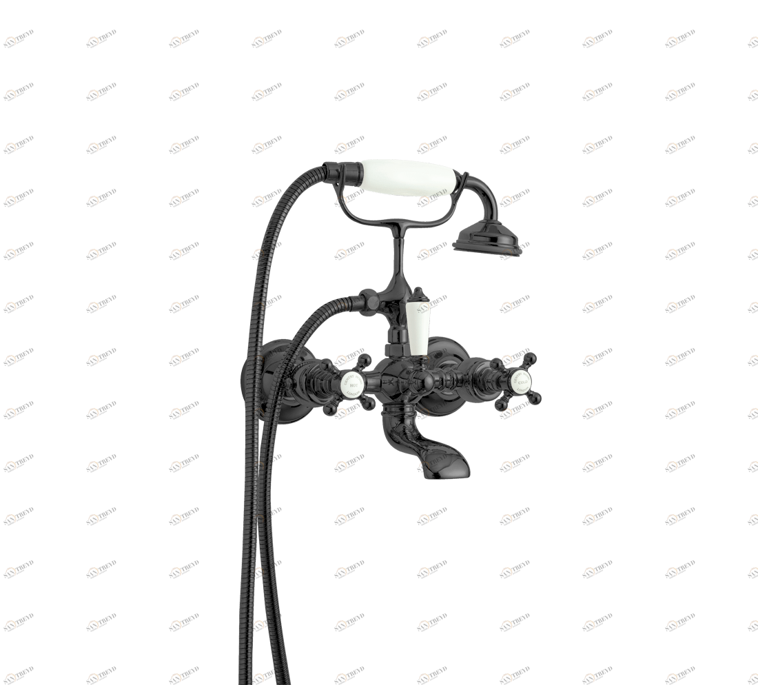 Gentry Home Смеситель для раковины мостик на 2 отверстия 200мм Mayfair Темный никель GH102600