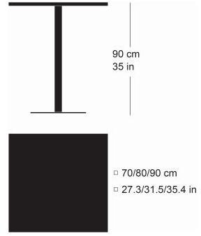 horgenglarus Высокий квадратный стол из массива дерева sun-id-1458407 - Вид №3