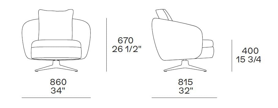 Тканевое кресло с подлокотниками Poliform Orbis ARCH-00022091 - Вид №1
