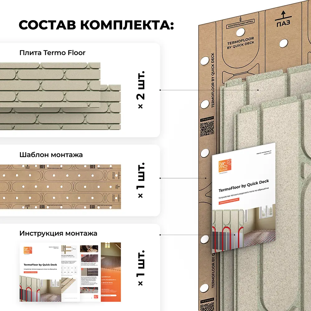 Набор Termo Floor Quick Deck для теплого пола 1830х600 мм QUICKDECK STLM-2044234 - Вид №5