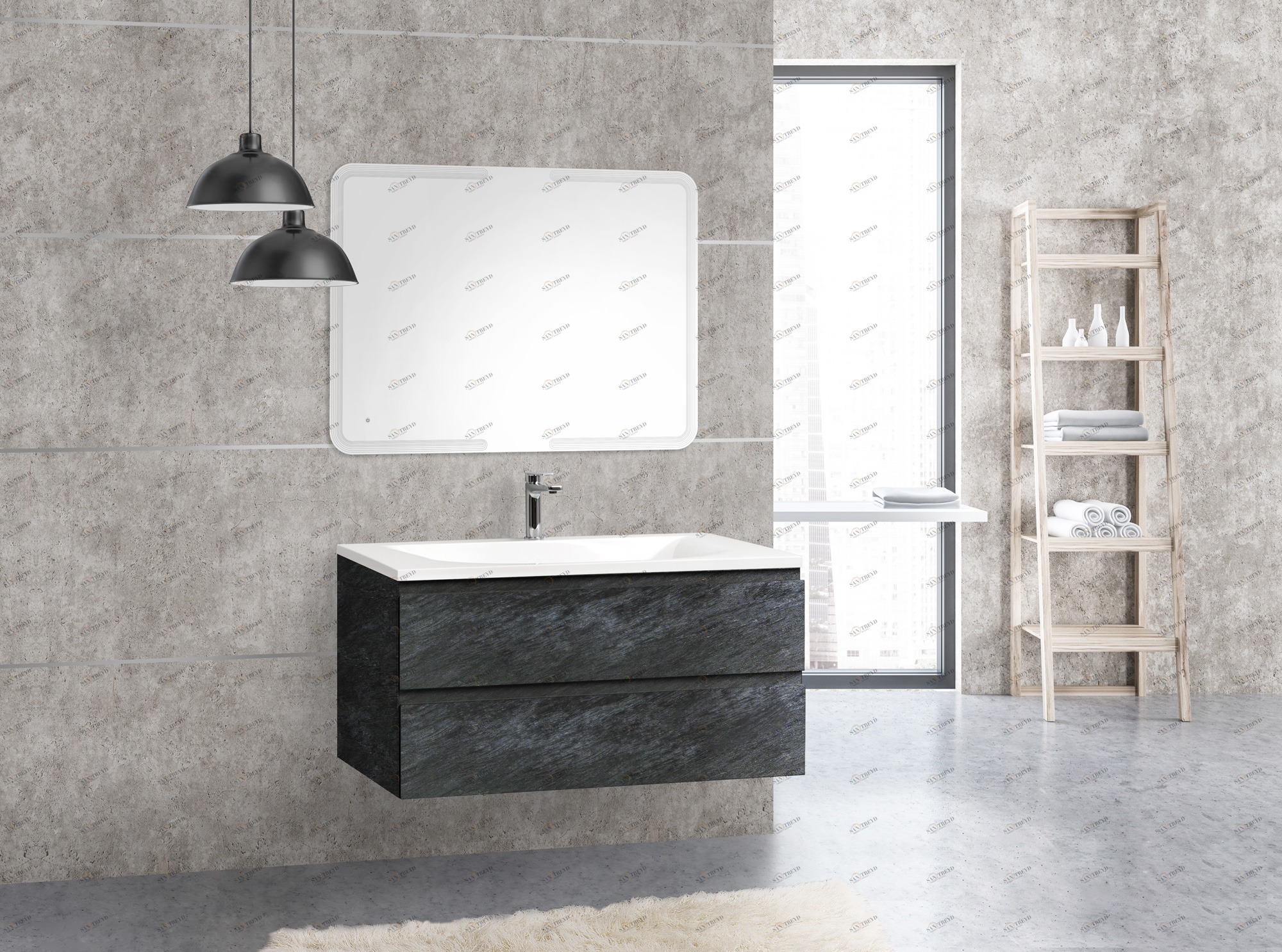 Мебель для ванной CEZARES MOLVENO-100-2C-SO-ANTR