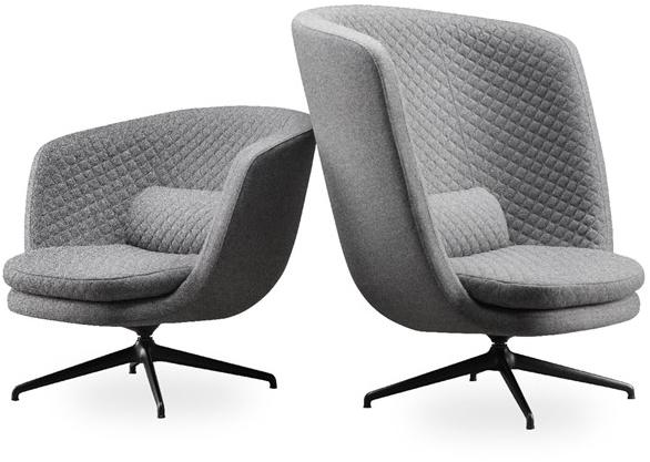 ROSSIN Вращающееся кресло на козелке из ткани Cleo metal sun-id-1346507 - Вид №4