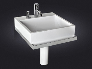 Квадратный подвесной умывальник из смолы