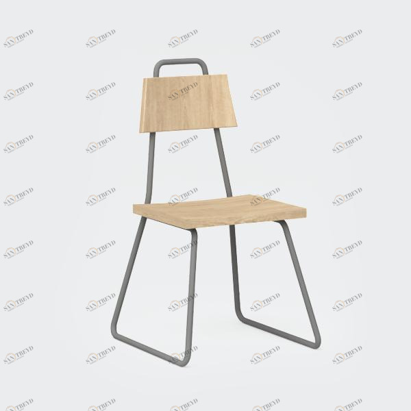 Стул с металлическими ножками и деревянным сиденьем темно-серый Bauhaus WOODI  00-3966235 Серый 