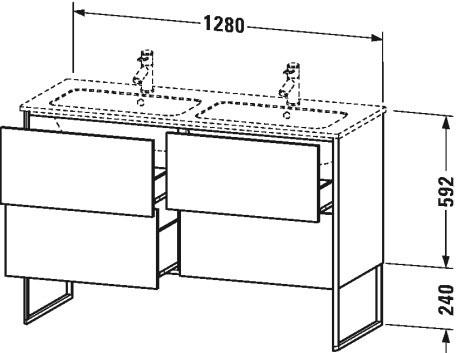 XS444908686 XSquare Тумбочка напольная Капучино глянцевый лак Duravit - Вид №1
