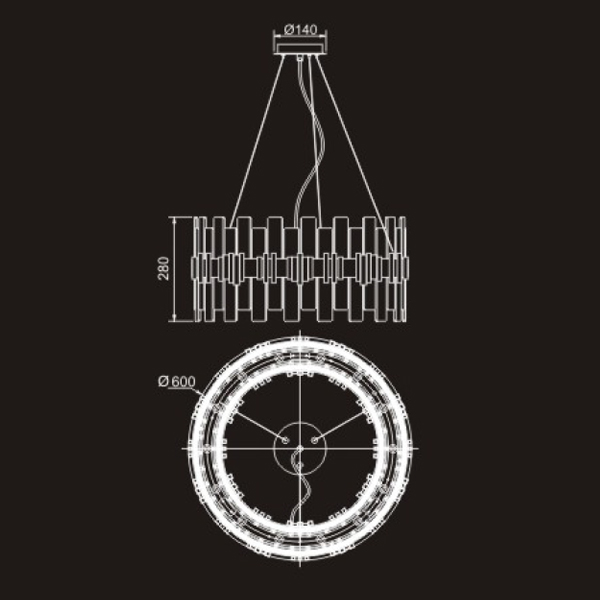 Люстра стеклянная 28х60 см золотая Delight Collection P68073-14 DELIGHT COLLECTION ДИЗАЙНЕРСКИЕ 00-3883085 Золото;прозрачный  - Вид №3