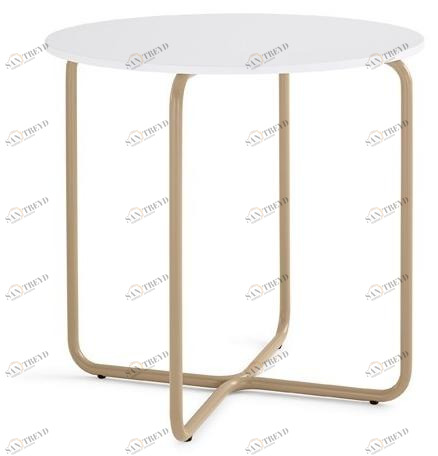 Adico Круглый стол из лакированной нержавеющей стали и дерева по контракту sun-id-1418458