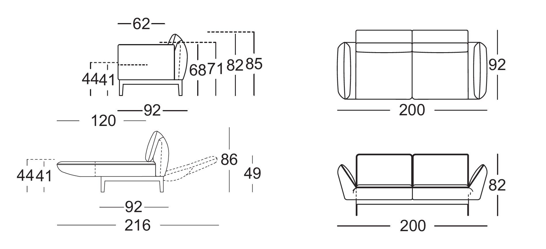 3-местный диван с полуостровом Rolf Benz Rolf Benz 386 MERA ARCH-00033725 - Вид №8