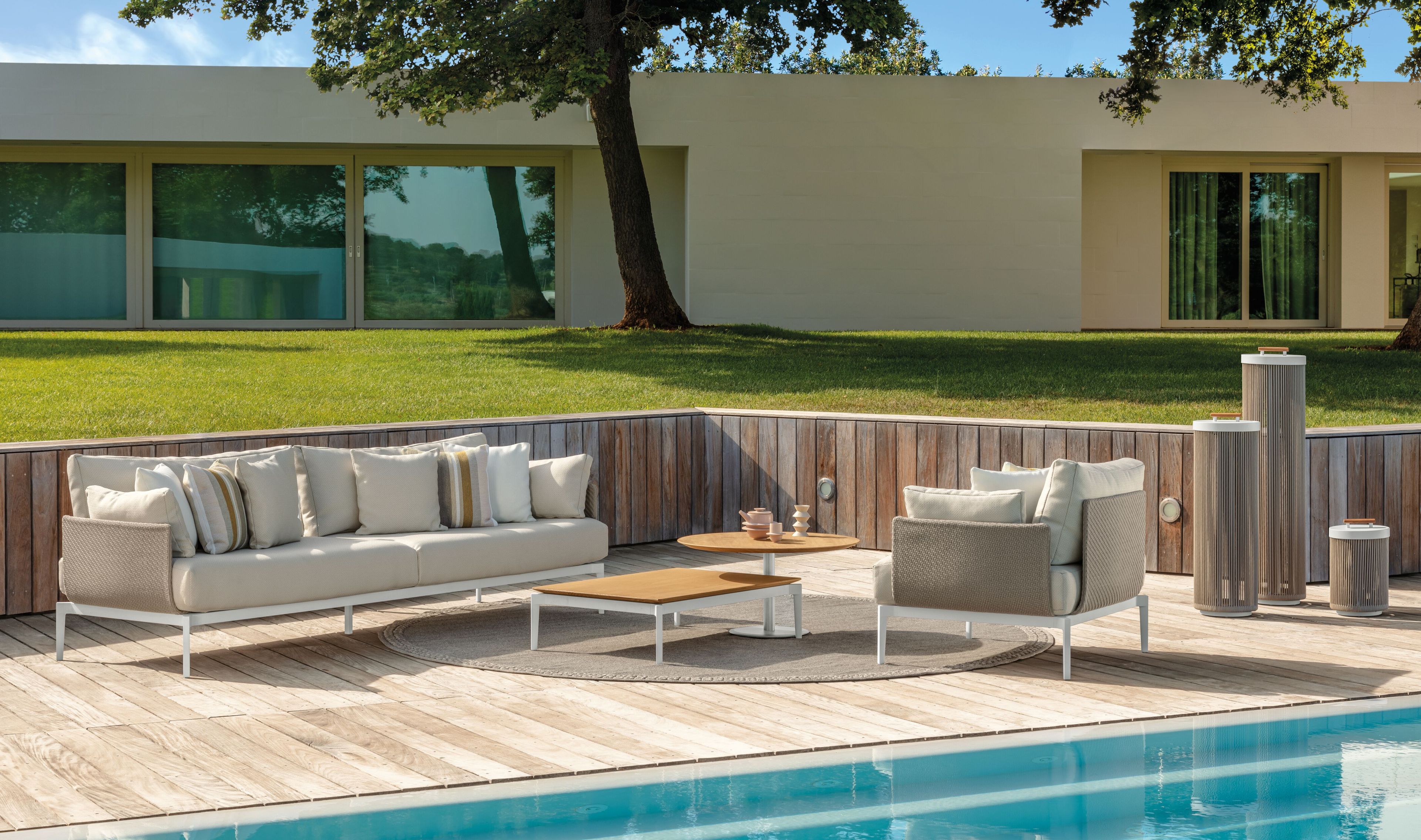 3-местный тканевый садовый диван Talenti Leaf ARCH-00068917 - Вид №1