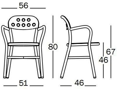 Magis Штабелируемый садовый стул с подлокотниками Pipe sun-id-1362267 - Вид №1