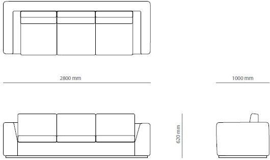 PRADDY 3-х местный тканевый диван  Ml366  - Вид №3