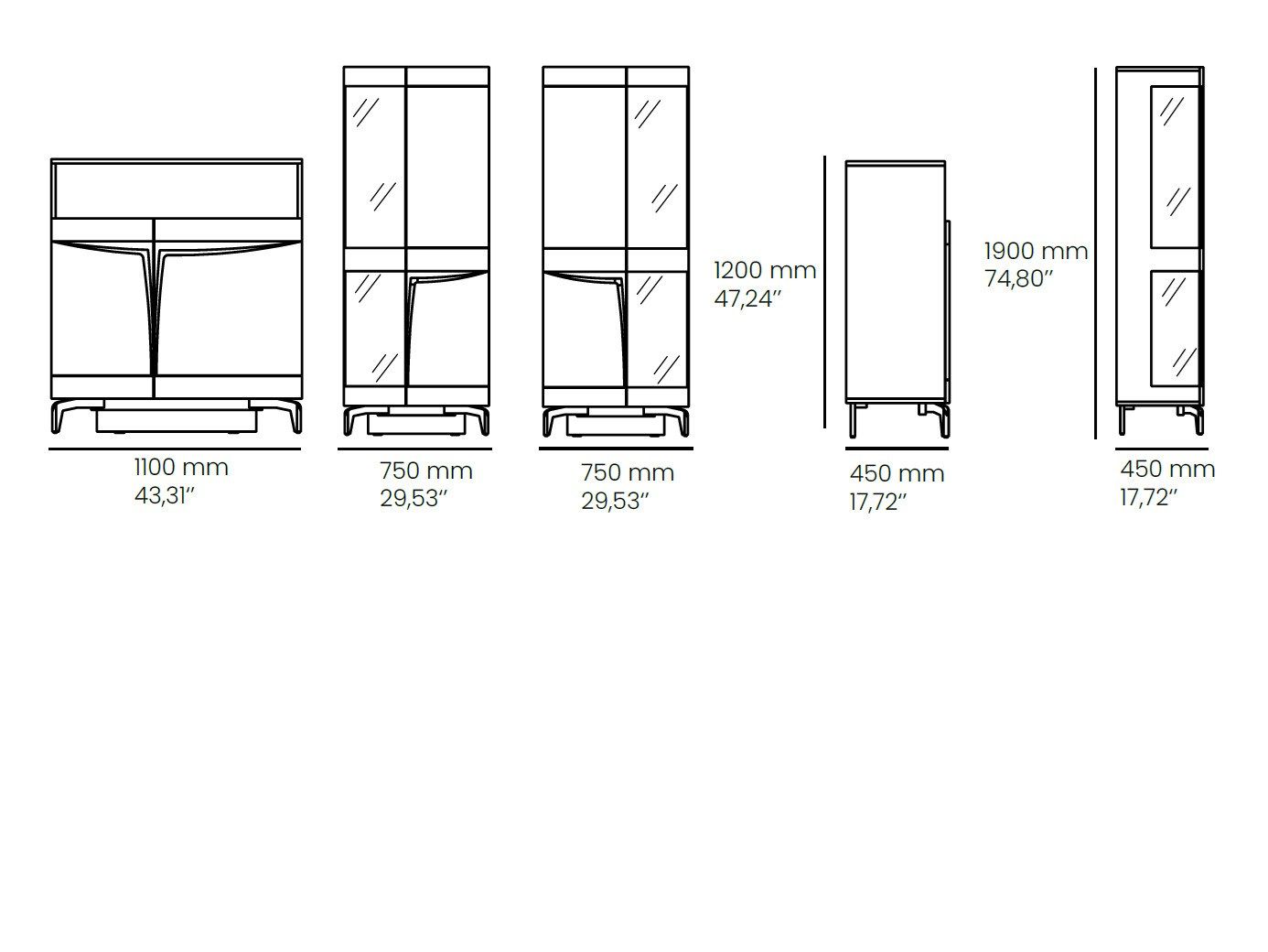 Деревянный шкаф с распашными дверцами animovel Iris ARCH-00097145 - Вид №3