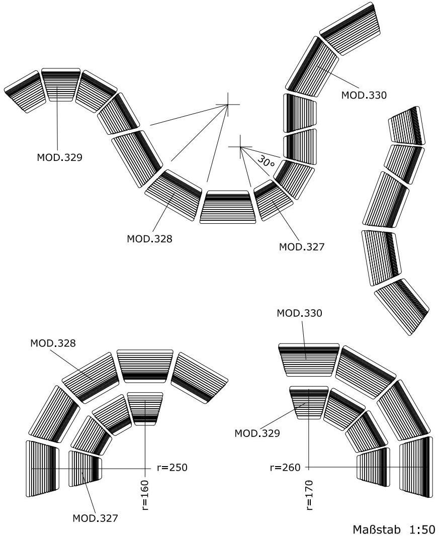 Euroform W Модульная деревянная скамья со спинкой Contour 327, 328, 329, 330 - Вид №9