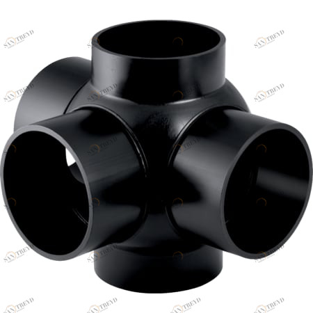 GEBERIT 369.605.16.1 Крестовина двухплоскостная шаровая Geberit PE 88,5°, тройная, соединения 90° смещенные 