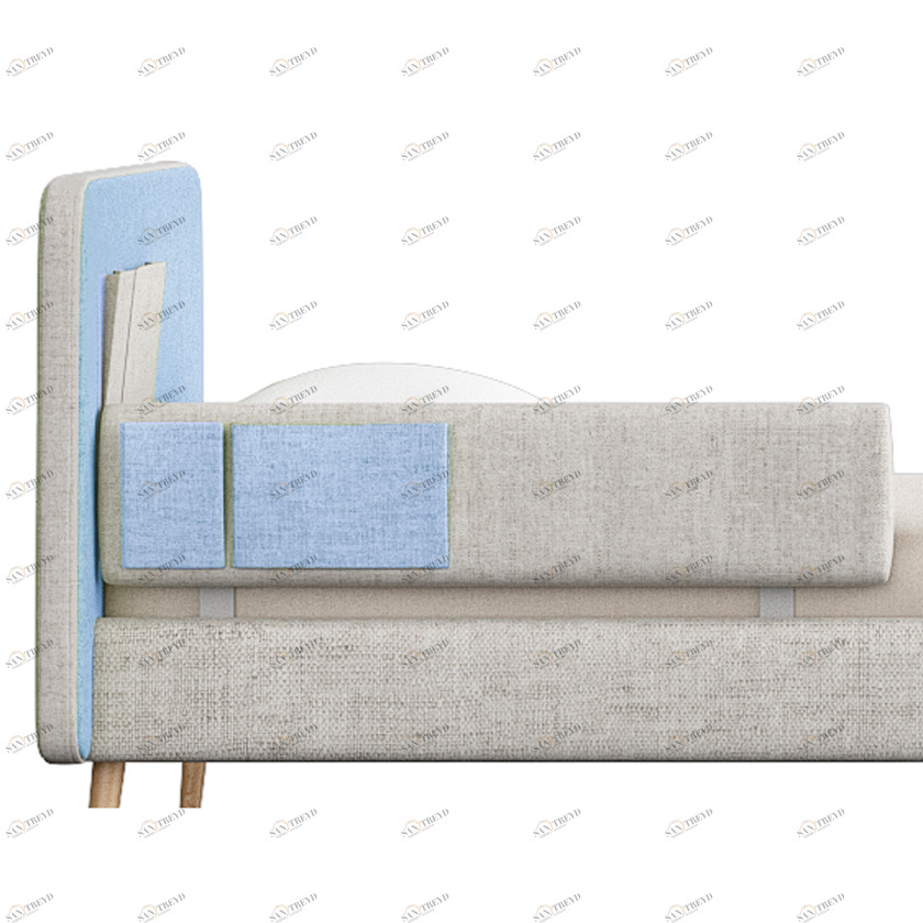 Защитный бортик для кровати Soft бежевый, голубой ELLIPSE ELLIPSE SOFT 351717 Бежевый;голубой Santreyd 