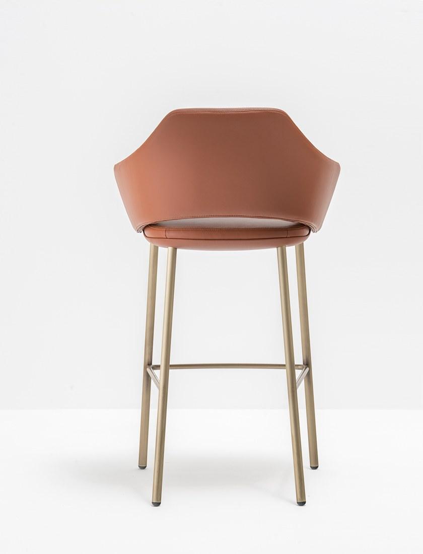 Pedrali Высокий кожаный табурет с подлокотниками со спинкой Vic sun-id-1413759 - Вид №3