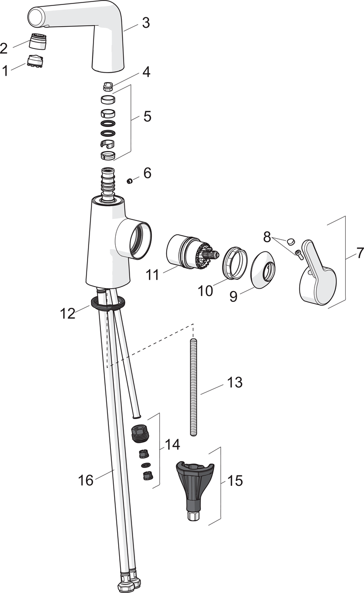Oras 3005F Смеситель для умывальника, 3 V 3005F Inspera Хром  - Вид №6