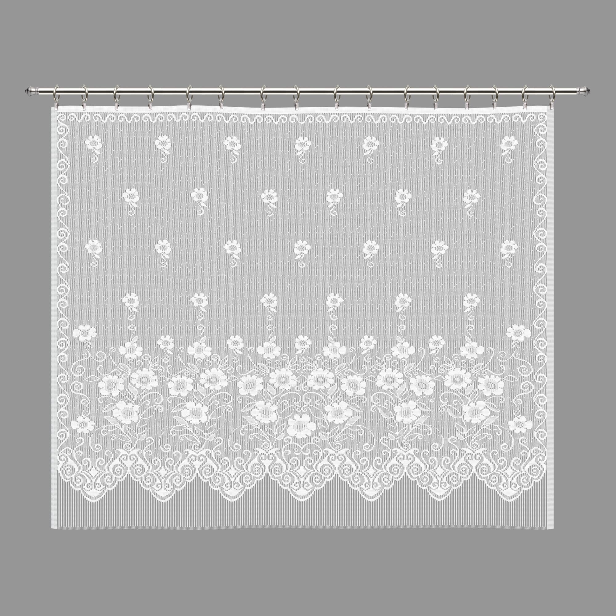 13213080 Занавеска для кухни «Цветочки», 170х140 см, жаккард, цвет белый Santreyd  - Вид №1
