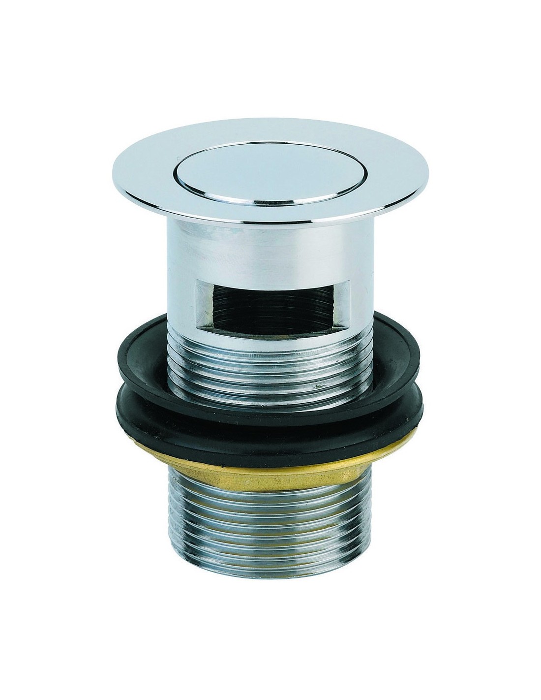 120600 000 00  Сливной слив для умывальника, Д. 38 мм, зажим 32/55 мм, хромированная латунь Valentin Хром 