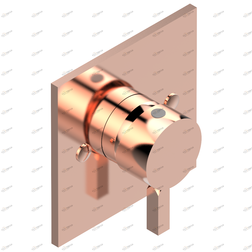A2L-6540B Внешняя часть смесителя для душа однорычажного встраиваемого в стену 06540 Thg-paris Metropolis с чёрным хрусталём Розовое золото A2L 6540B CAT.F