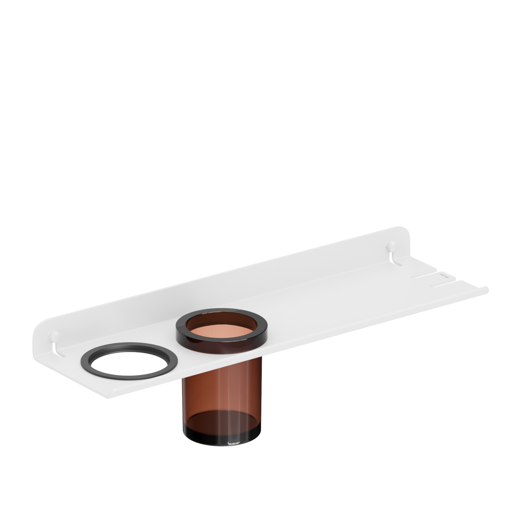 184996 Полка с держателем для стакана и фена 45 см цвет Белый Sonia QUICK Испания