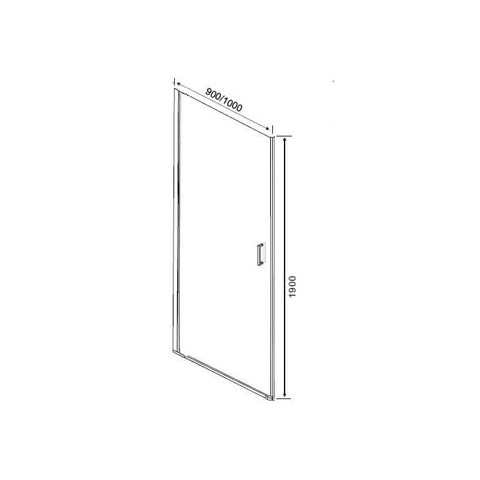 Orange E05-100TCR Душевая дверь распашная универсальная 100х190 см. хром Хром sun-id-1517260 - Вид №2