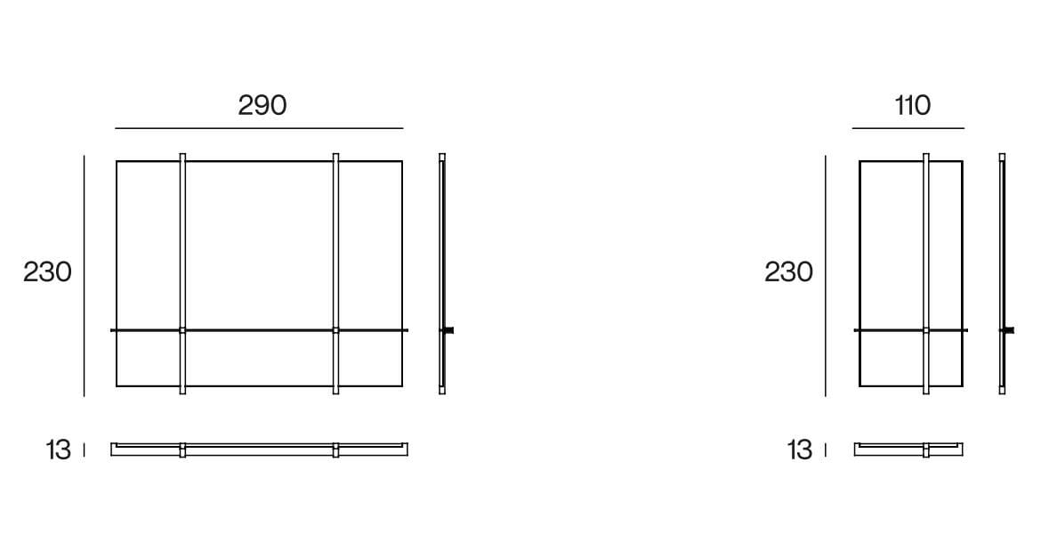 Металлическое зеркало с настенной полкой Henge EDGE ARCH-00107467 - Вид №3