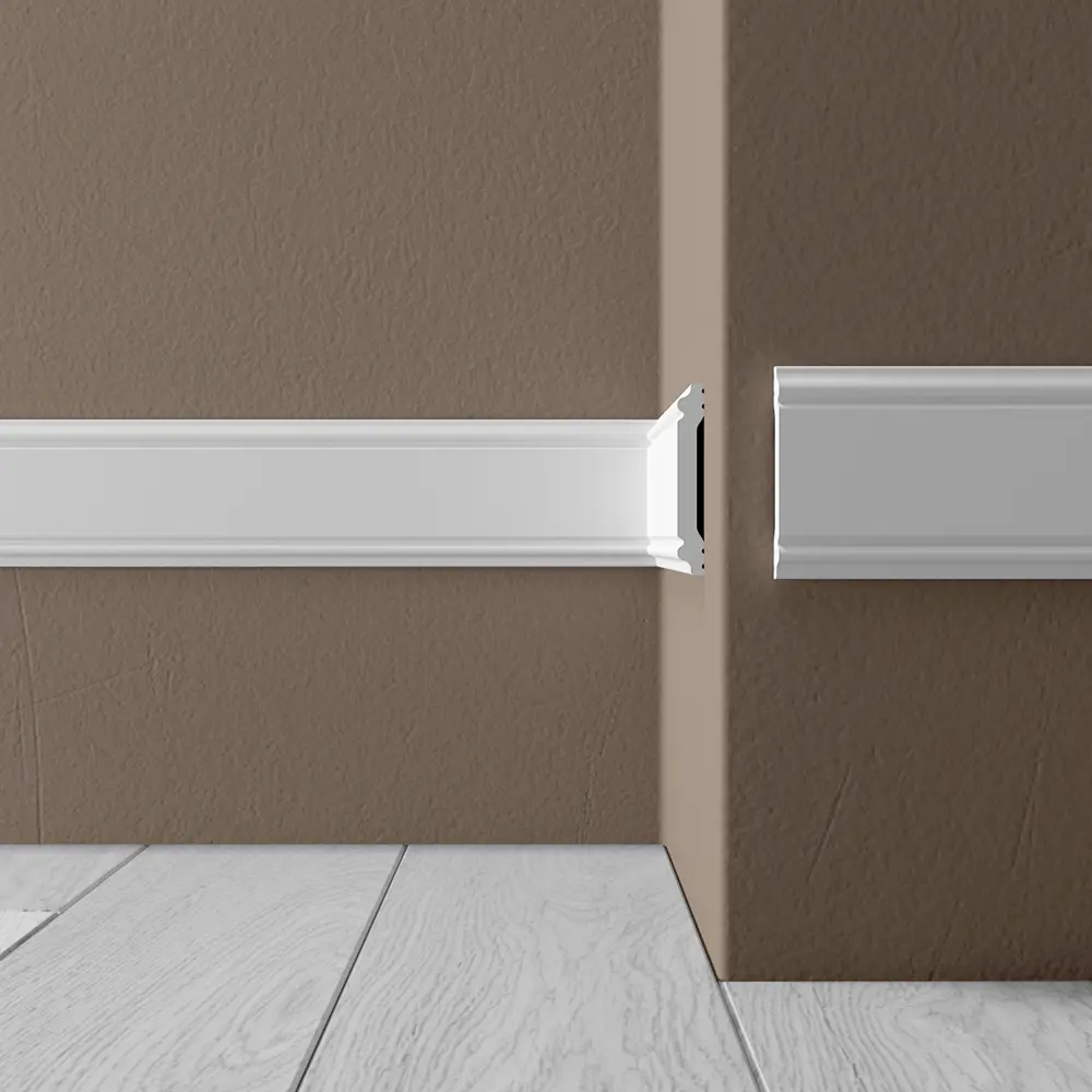 Молдинг потолочный полистирол ударопрочный Де-Багет Polymer М 50 белый 7x50x2000 мм STLM-2030177