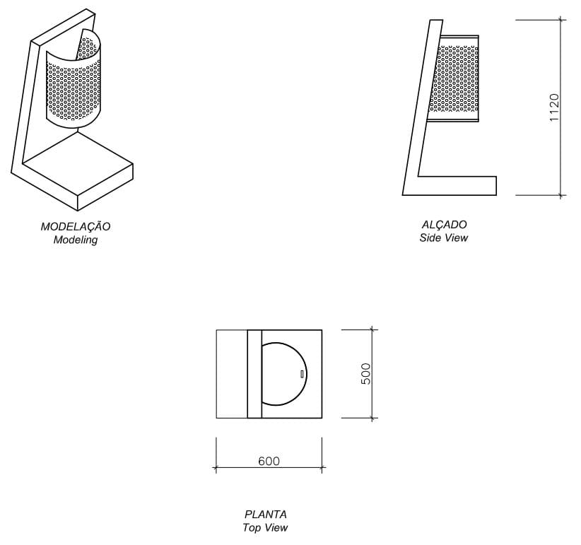 Наружные бетонные и стальные стойки для мусора amop Góis ARCH-00131393 - Вид №2