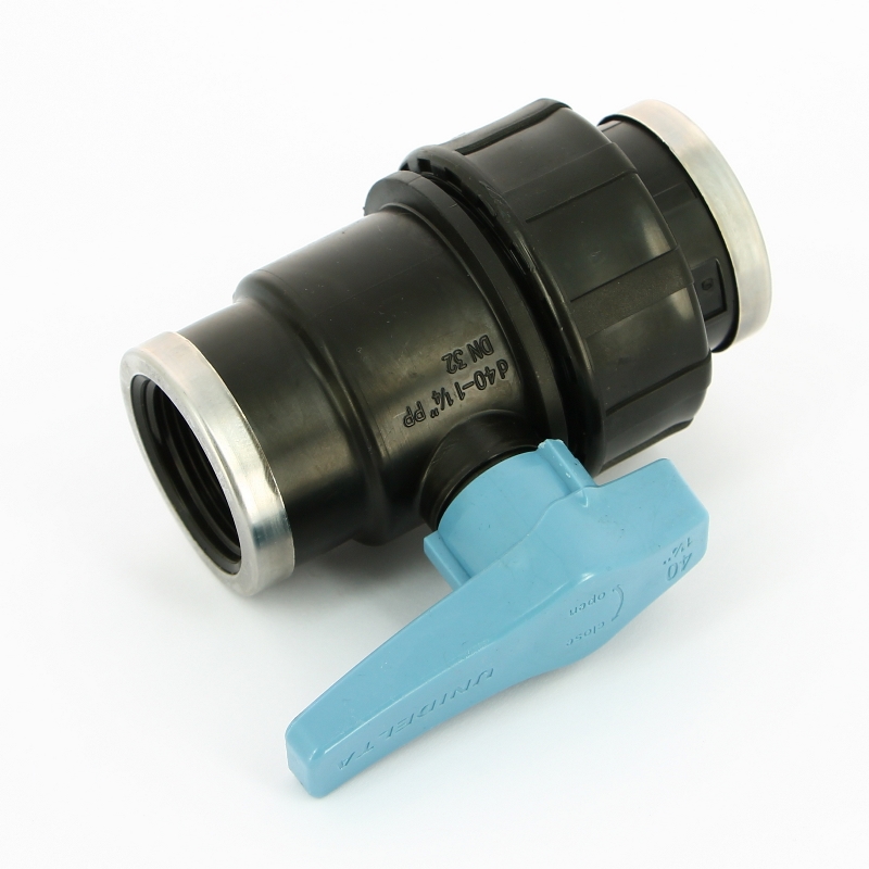 Кран ВВ Unidelta 1"1/4 для труб ПНД полипропилен PP-B 1073005005001 - Вид №4