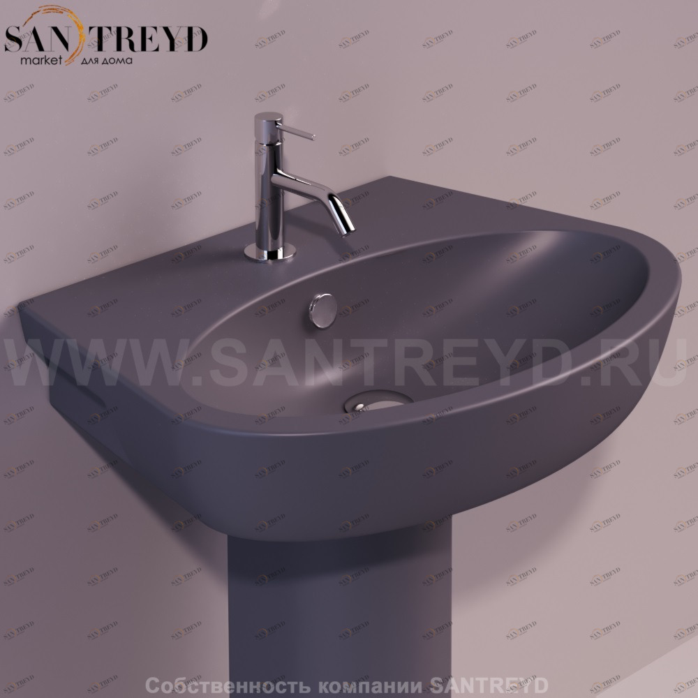 LFT05ANTRACITEMATT Подвесная раковина настенная овальная Simas LFT Spazio черная