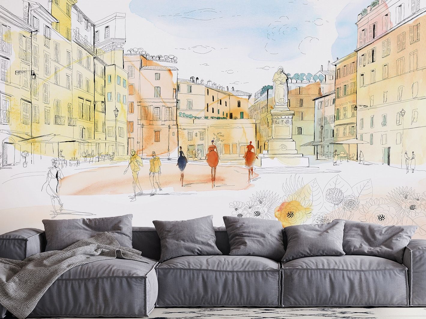 Carta da parati PVC free, eco-friendly, lavabile WallPepper CAMPO DEI FIORI, ROMA ARCH-00121953