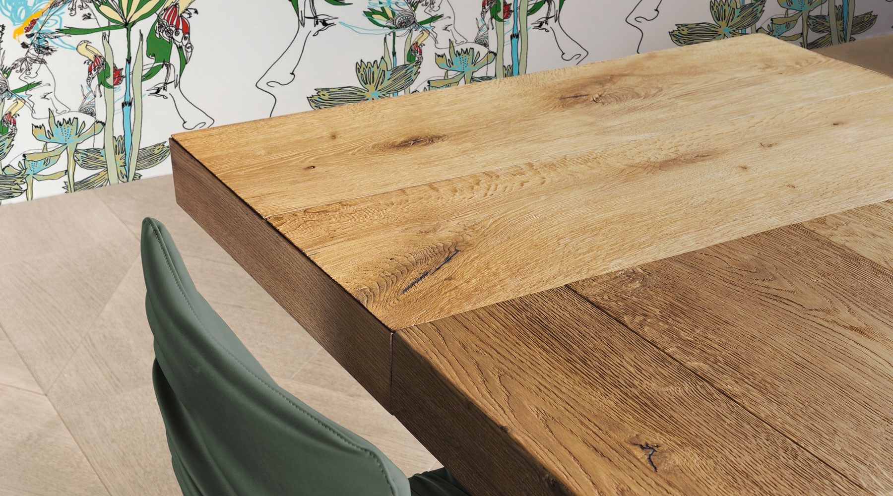 Раздвижной стол из дерева и стекла Lago Air ARCH-00031070 - Вид №3