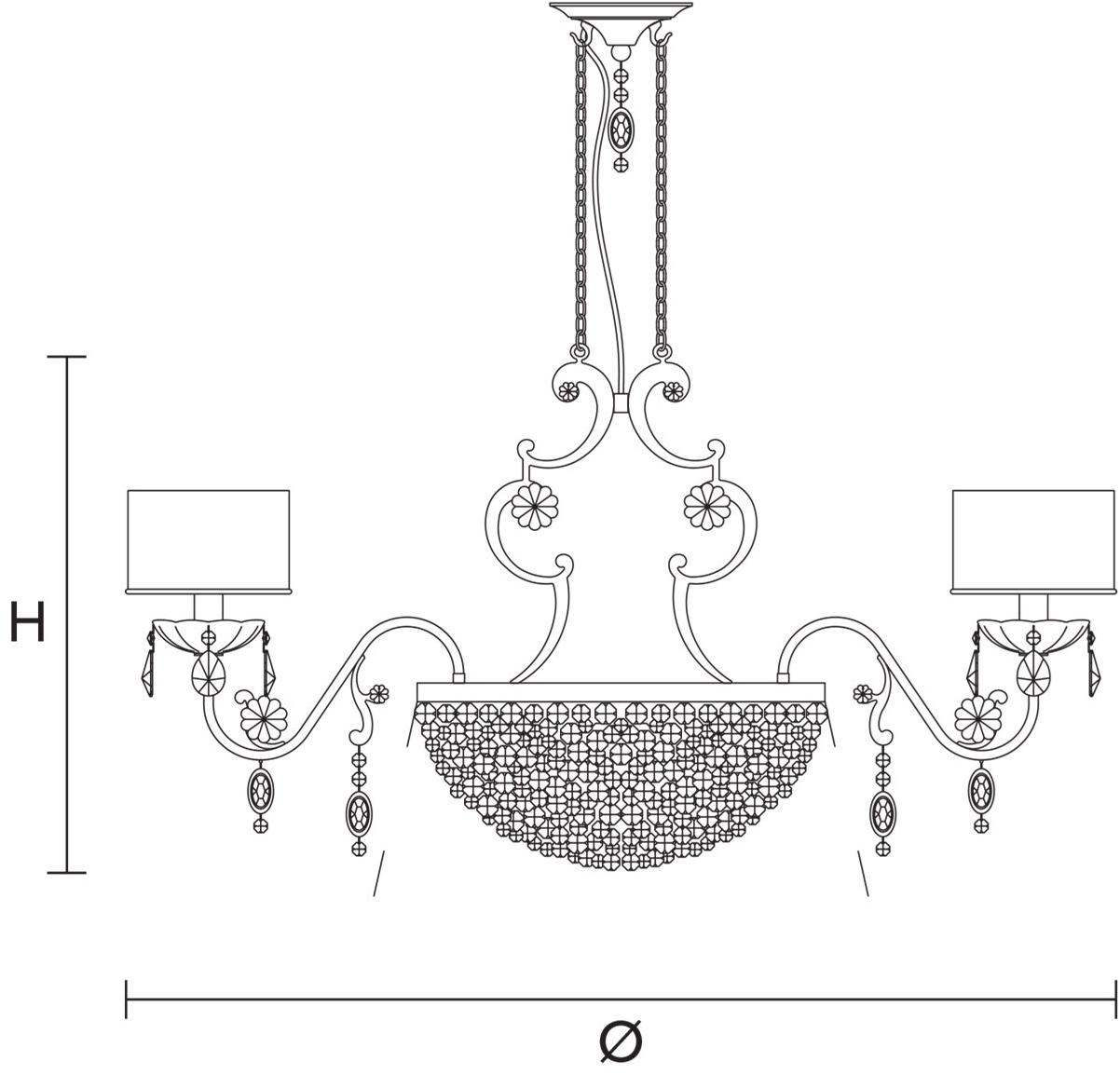 Masiero Металлическая люстра с кристаллами Rosemery sun-id-1426268 - Вид №1
