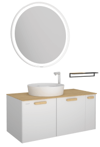 Модель дна Elata 100 см + метр. Полка Белый лак / ET0100.01.BLMA Elata