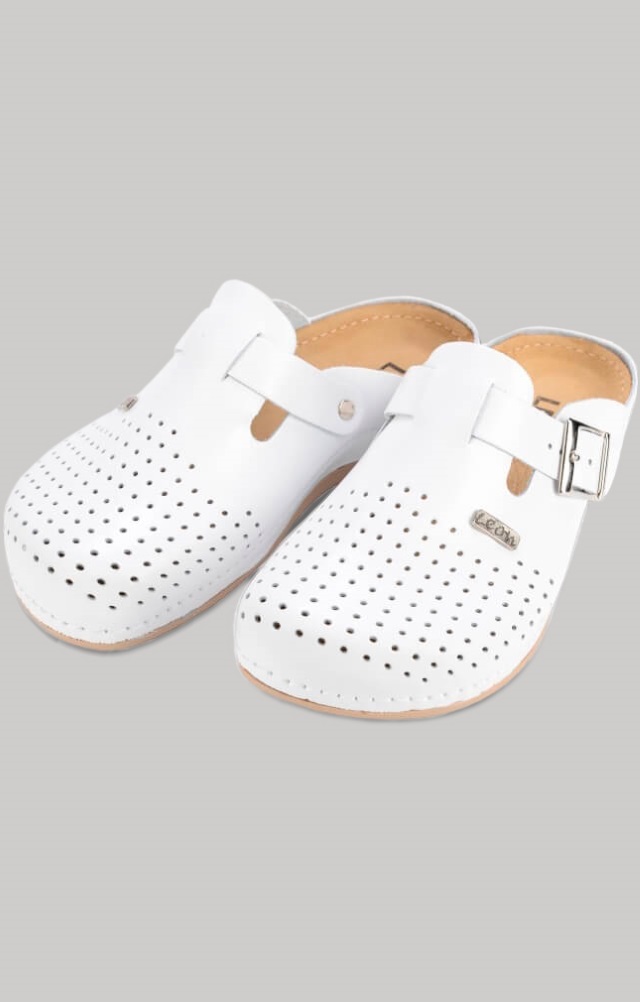 61962 Сабо "Leon" мужские белые LEON  Медицинская обувь  размер 43  - Вид №1