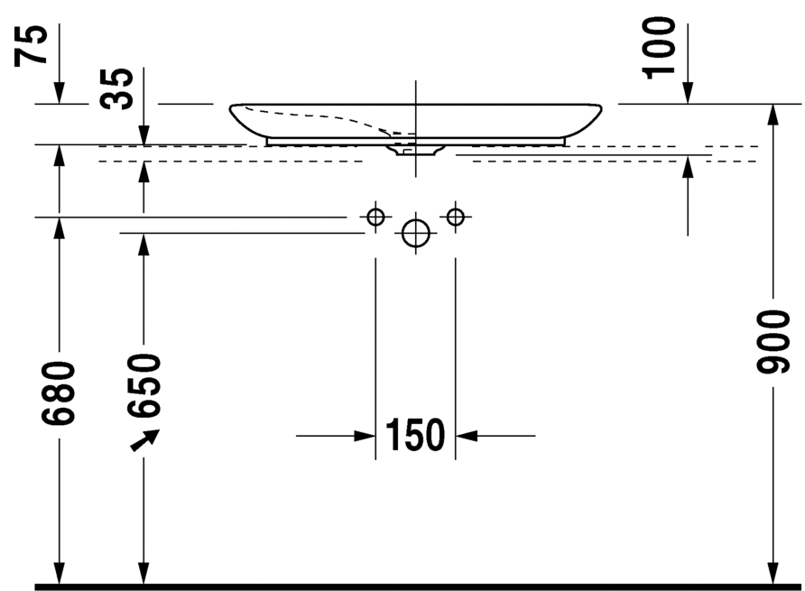 0370700000 Подвесная раковина настенная овальная Duravit PuraVida - Вид №2