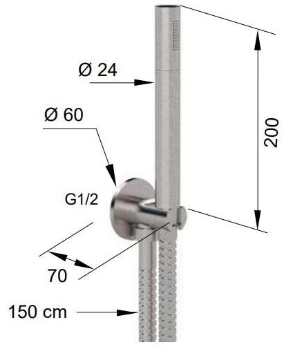 Remer Rubinetterie Настенная лейка душа из нержавеющей стали X style inox Ss 337 m 317 mm - Вид №1