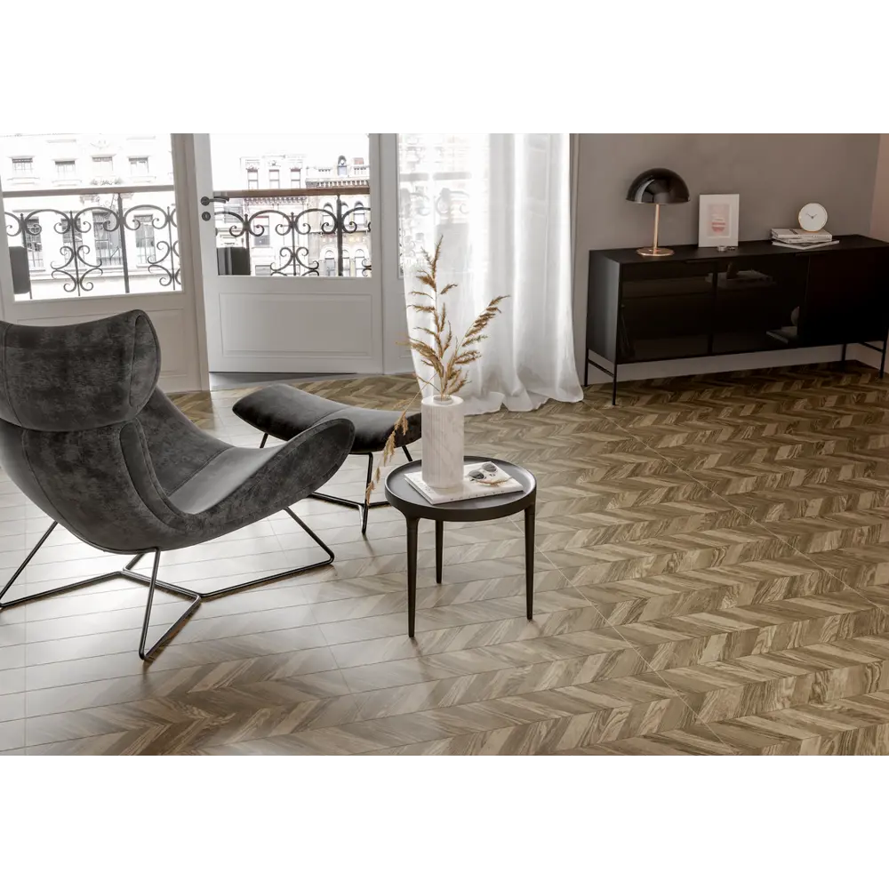 Керамогранит Golden Tile Wood Chevron left 15x90 см 1.08 м² цвет коричневый 82731863 STLM-2140293 WoodChevron - Вид №3