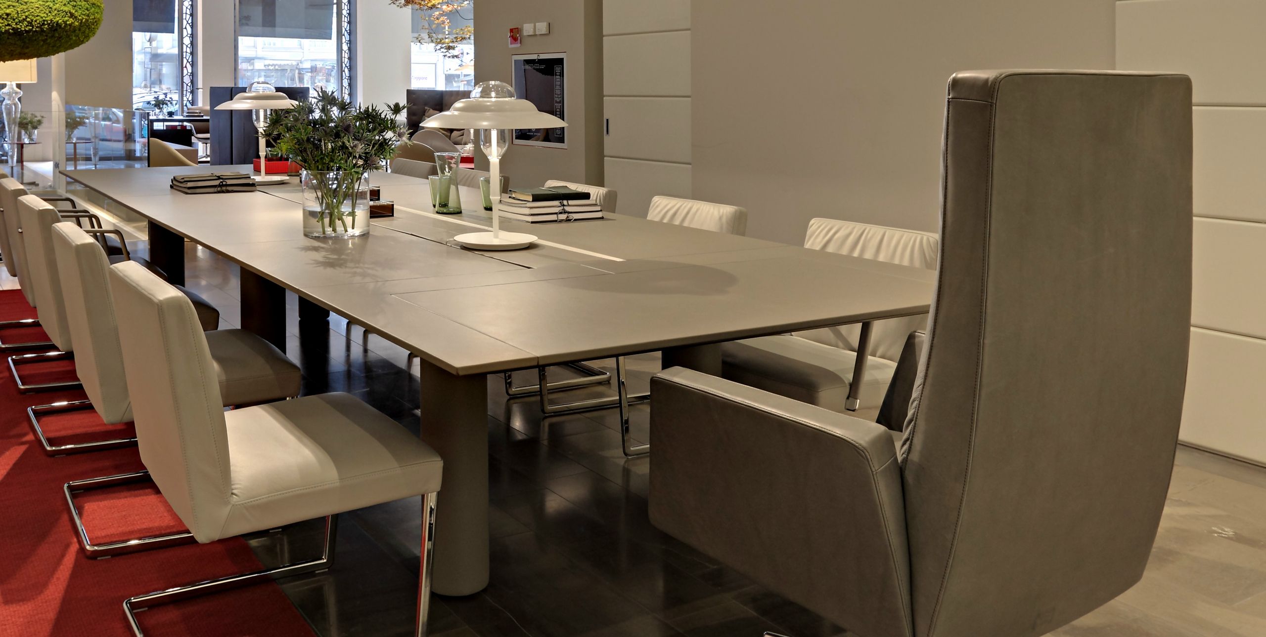 Прямоугольный стол для совещаний с системой люверсов Poltrona Frau офис-системы управления ARCH-00048676 - Вид №3