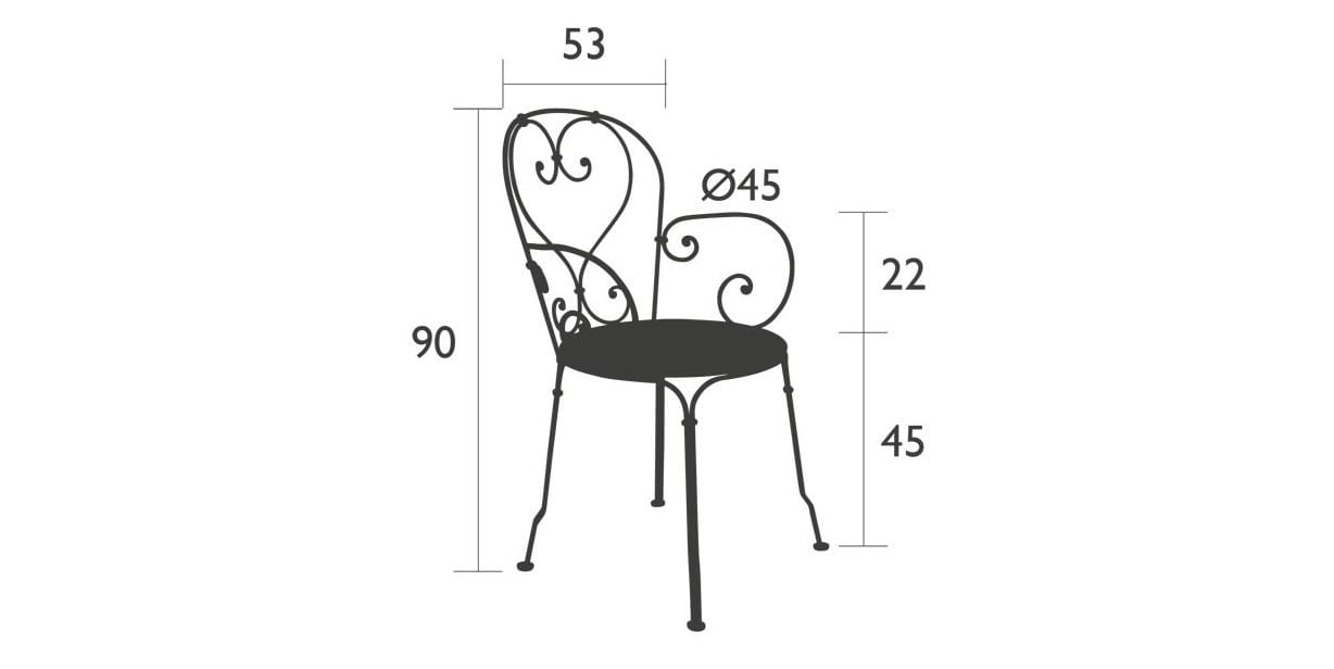 Стальной садовый стул с подлокотниками Fermob 1900 ARCH-00117543 - Вид №12